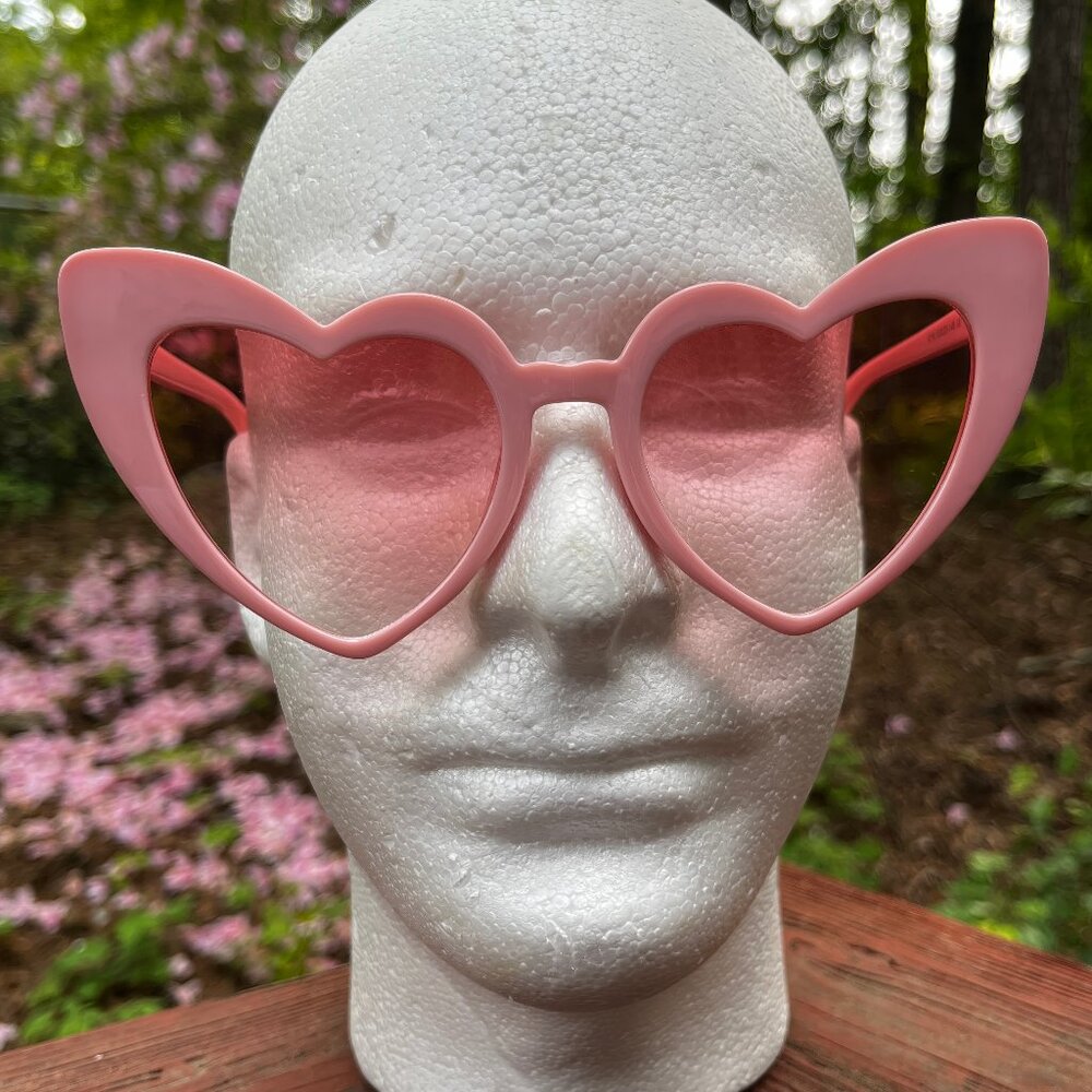 Pink Heart Shaped Sunglasses Pink Lenses Eyewear